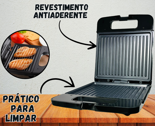 Sanduicheira Grill Antiaderente Aquecimento Duplo 1400w / 220v