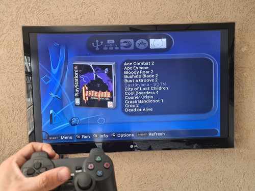 Playstation 2 Fat C/ Hd Configurado Lotado De Jogos Ps2 Fat Com Hd Cheio De Conteudo! Preto (Usado)