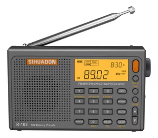 Radio Dsp Portátil Sihuadon R-108 Gris Fm/sw/mw/lw/airband