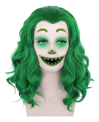 Peluca Verde Joker Guason Para Adultos Niños Damas C
