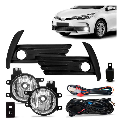 Kit Farol Milha Corolla 2018 2019 Com Grade Preta