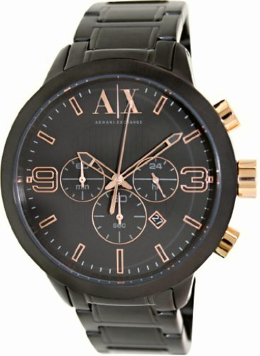 Armani Exchange Atlc Chronograph Black Dial Black Ion-plated