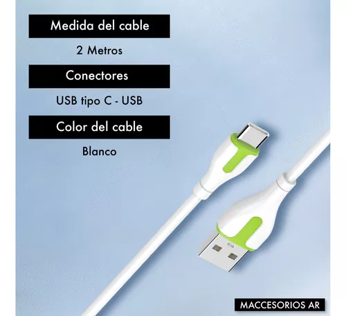 Cable Tipo C Usb 3.1 Carga Rapida Ultraresistente 2 Metros