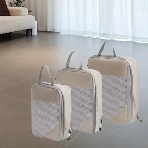 O, Conjunto Bolsas Almacenamiento Comprimido For Beige .