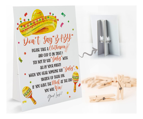 Don't Say Baby Shower Game Sign 8 X 10  Fiesta 1 Letrero Pie