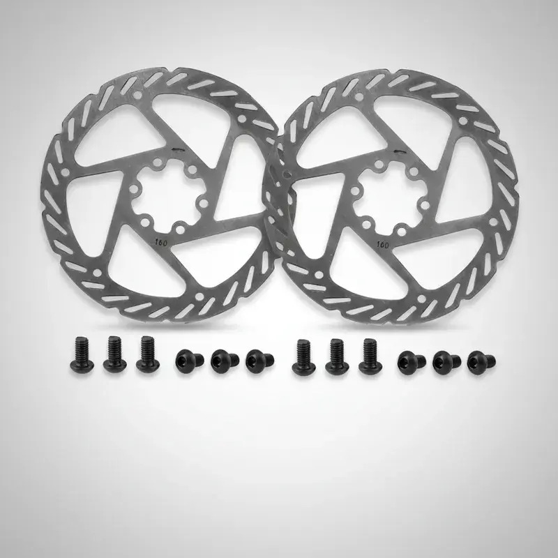 Par Disco Rotor Freio Hidráulico GTA 160mm 6 Furos Aço Bike