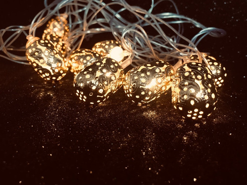 Imagen 1 de 1 de Guirnalda De Luces Led 10 Luces Metálicas Doradas Deco Event