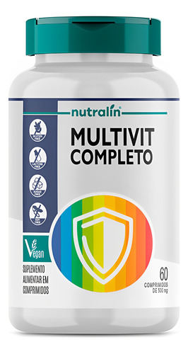 MultivitamĂnico Completo Vitaminas E Minerais 60 Comp.