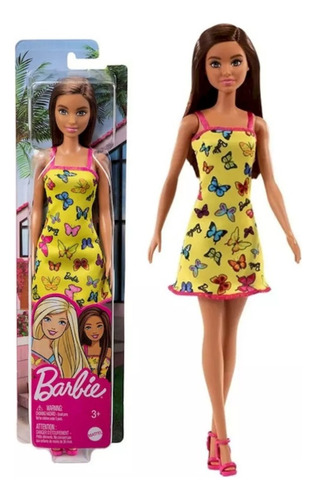 Muñeca Barbie Básica Castaño Mattel T7439