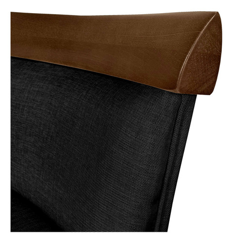 Kit Banqueta Para Cozinha Americana 2 Unidades Bistro Balcao Acabamento Da Estrutura Verniz Cor Imbuia / Preto | 65cm