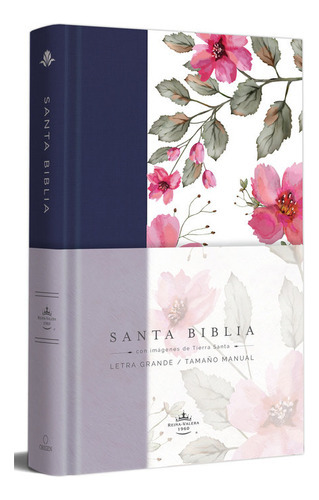 Biblia Rvr60 - Tapa Dura - Tela Azul Con Flores
