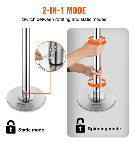 Tubo De Baile Fitness Profesional Stripper Ejercicio Ac Inox