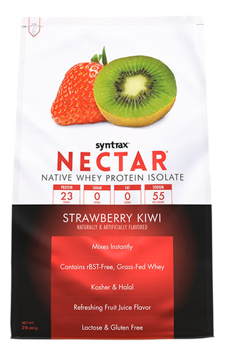 Proteína Aislada Nectar 2lb - Syntrax Sabor Strawberry Kiwi