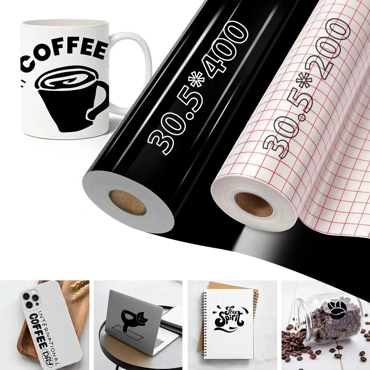 30.5cm X 6m Vinil Adhesivo Y Papel Transfer De Calidad Cameo Silhouette Cricut/vinilo transfer cricut rollo/publicidad impresion Para Vidrio Autos Ceramica/vinil permanente Negro b