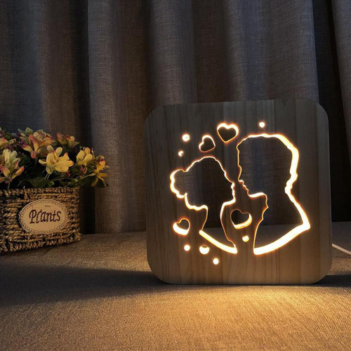 Abajur De Mesa De Cabeceira De Madeira Abajur De Mesa De Led