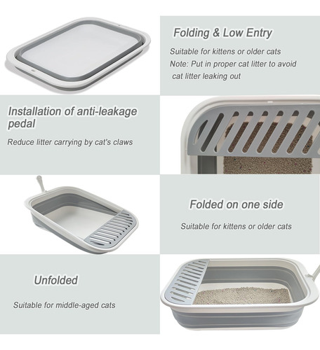 Inodoro Plegable Para Gatos Poco Profundos Antisalpicaduras