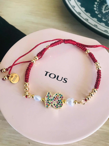 Pulsera Ajustable Rojo Compatible Con Tous Fantasy
