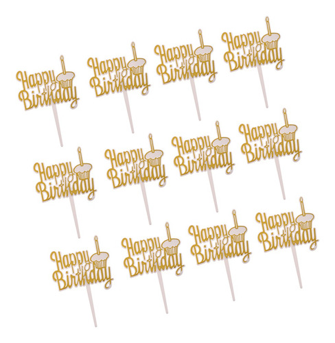 Imagen 8 de 10 de 12 Piezas Cake Toppers Para Fiesta De Cumpleaños Casa