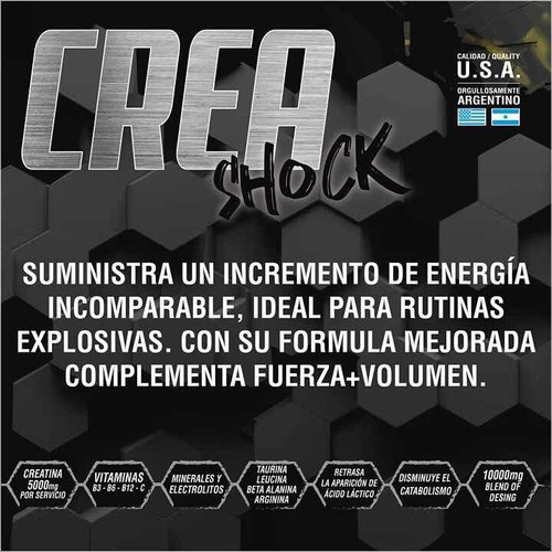 Crea Shock Creatina Nutrilab Fuerza, Energía, Resistencia