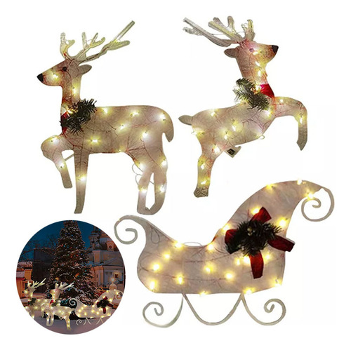 3 Luces Navideñas De Muñeco De Nieve For Jardín