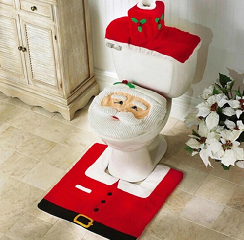 Funda Asiento Inodoro Decoración Baño Hogar Casa Navidad