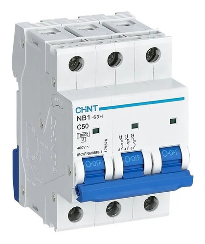 Breaker Termomagnetico 3x50a Nb1 Chint 