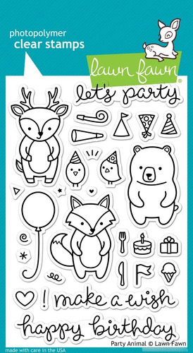 Sellos Clear Lawn Fawn Scrapbook Manualidades Party Animal