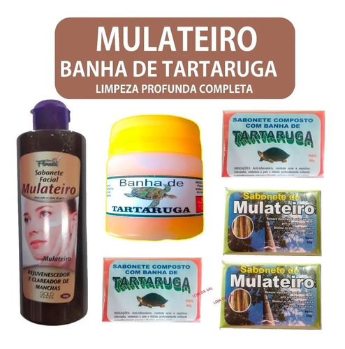 Banha Tartaruga 4 Und+ 1sabonet Liq Mulateiro+ 4 Em Barra
