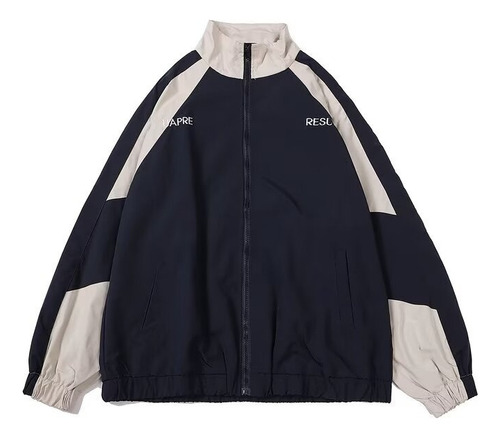 Chaqueta Cortavientos Japonesa Retro Con Patchwork Unissax