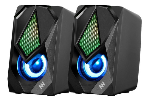 Imagen 4 de 9 de Parlante Gamer Pc 2.0 Newvision Led Rgb Juegos Tv Ps4 Xbox