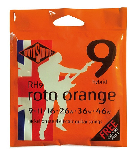 Encordado Rotosound Rh9 Roto Orange Hybrid Para Electrica.