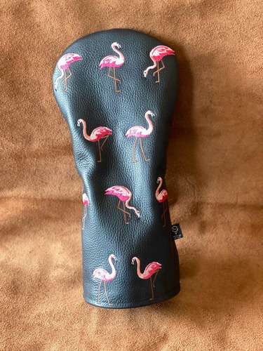 Funda De Golf Flamingos Hecha A Mano En Piel