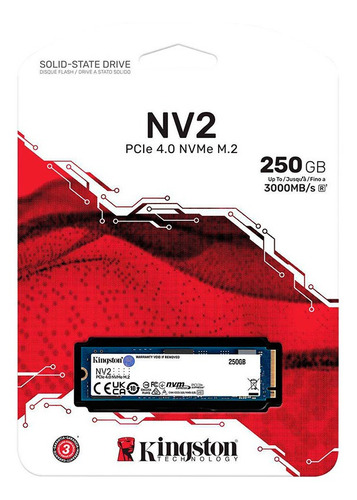 Kingston Snv2s/250g Unidad Solida Ssd 250gb Nv2 Nvme Pcie