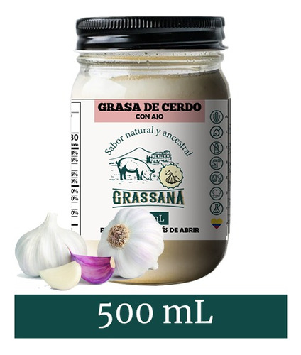 Manteca Cerdo Ajo-curcúma-oréga - mL a $50