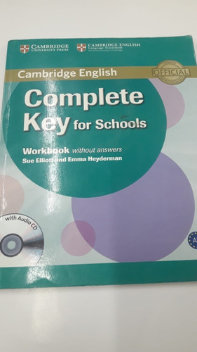 Complete Key For Schools Workbook De  Elliott Cambridge
