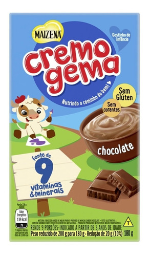 Mingau Chocolate Maizena Cremogema Caixa 200g