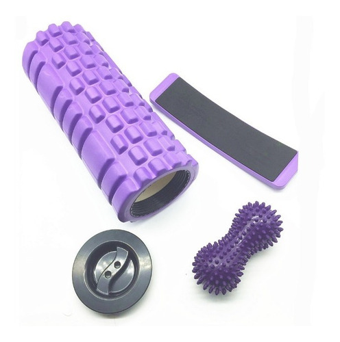 Set Foam Roller Con Tapa + Tabla Deslizadora + Balon Mini Ma