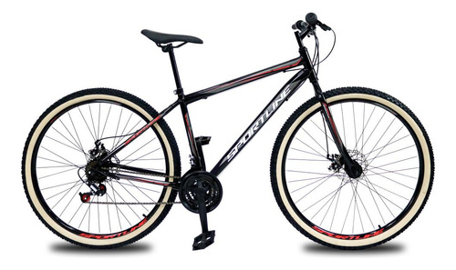 Bicicleta Aro 29 Aço Carbono 21 Velocidades Freio A Disco Cor Preto/Branco