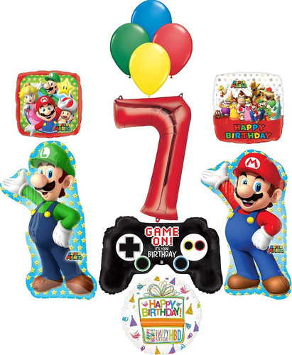 Paquete De Globos De Mario Y Luigi Bros Fiesta De Niños