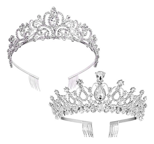 Zocone Tiara Nupcial De Diamantes De Imitación, Paquete De