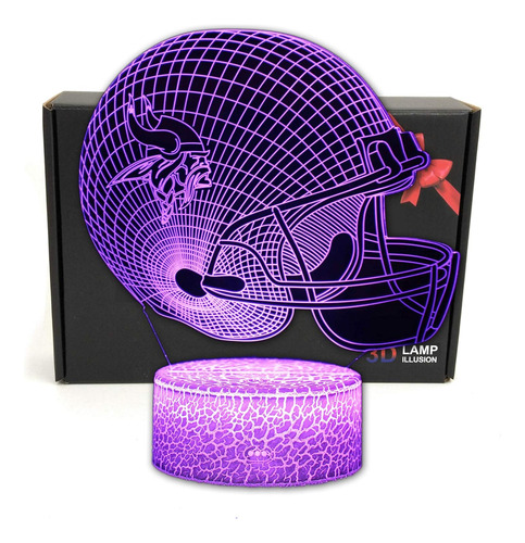 Casco 3d Con Luz Nocturna Y 7 Colores Decorativos