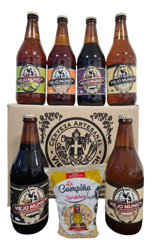 Cerveza Viejo Múnich 6x500cm3 Artesanal + Maní X500gr Regalo