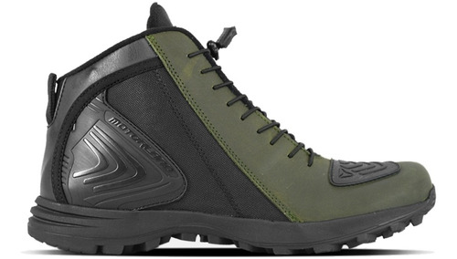 Botas Biker Verde Wolker Z2 Racing En Cuero Ultra Livianas