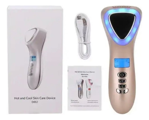 Masajeador Facial Crioterapia Frío Y Caliente Con Luz Led 