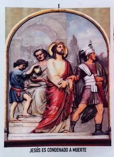 Laminas Del Santo Víacrucis En Tela Tamaño Carta (30 Cm)