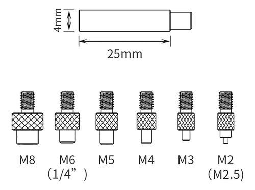 Puntas Para Soldador Para Uso Con M2, M2.5, M3, M5, M6 1/4 I