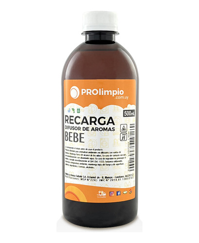 Recarga Para Difusor De Aromas Varitas De Bamboo Bebé 1/2l