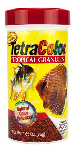 Tetra Color 75gs Granulado Alimento Peces Discus Escalares