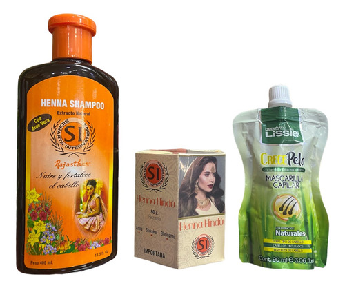 Kit Henna Hindu Shampoo Y Mascarilla Diversos Tonos