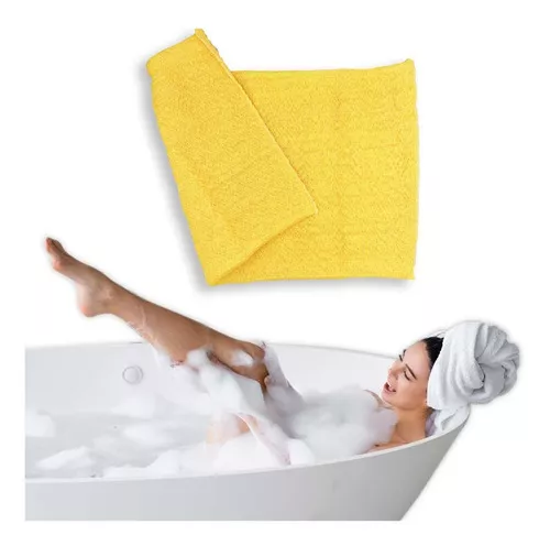 Estropajo Para Baño Sacate Tipo Toalla Alta Duracion 38x22 Color Amarillo